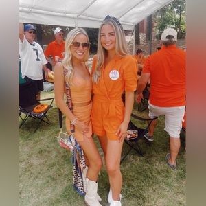 Day + Moon Orange Romper